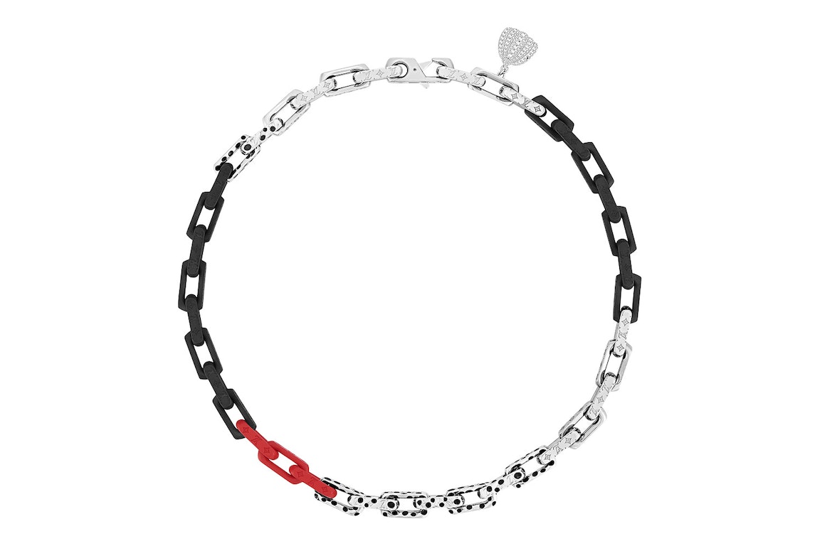 Pre-owned Louis Vuitton X Yayoi Kusama Monogram Chain Necklace Black