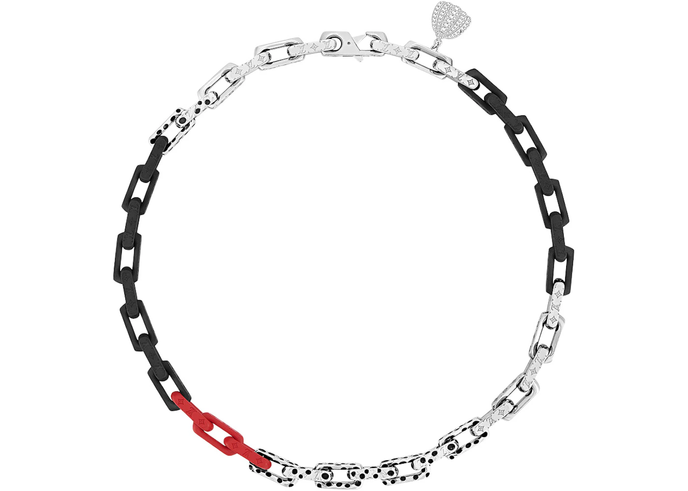 Louis Vuitton x Yayoi Kusama Monogram Chain Necklace Black in