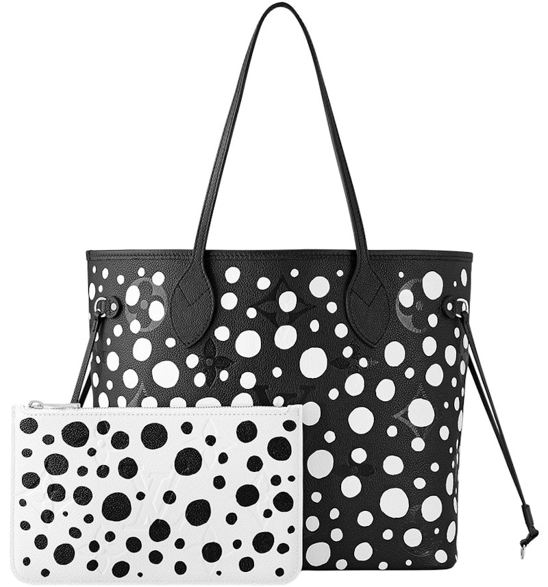 Louis Vuitton x Yayoi Kusama Neverfull MM Black/White in Grained