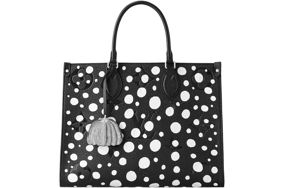 Louis Vuitton x Yayoi Kusama OnTheGo MM Black/White in Grained