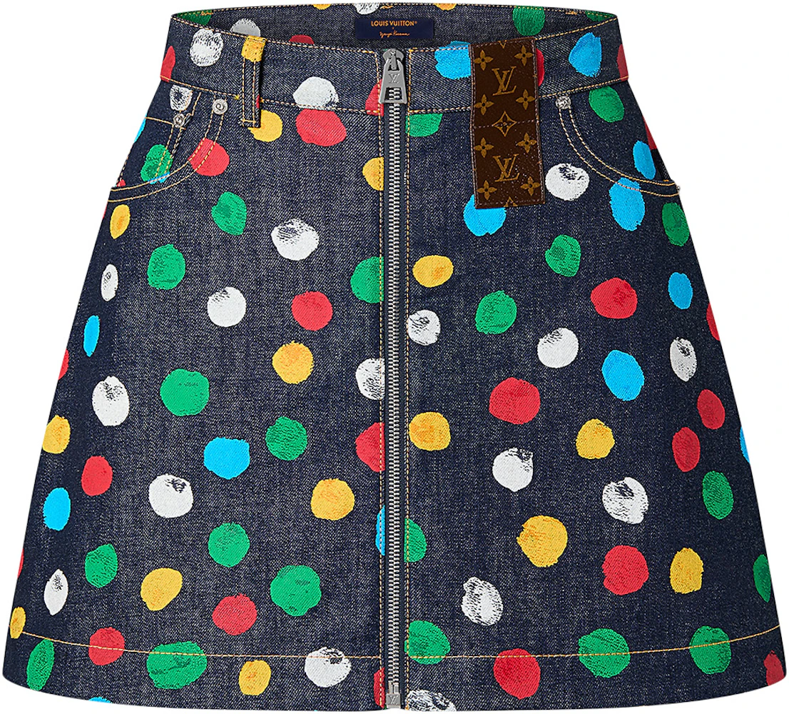 Louis Vuitton x Yayoi Kusama Painted Dots Denim Mini Skirt Indigo/Blue -  FW22 - US