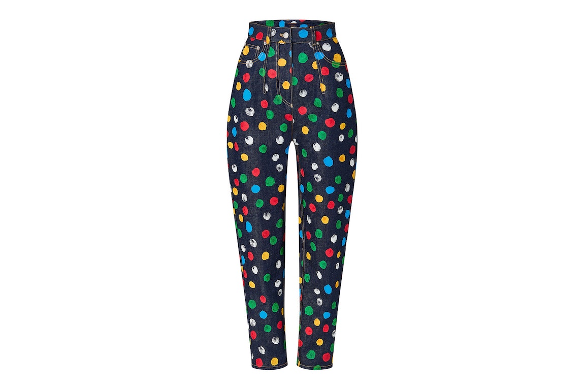 Pre-owned Louis Vuitton X Yayoi Kusama Painted Dots Jeans Indigo/blue