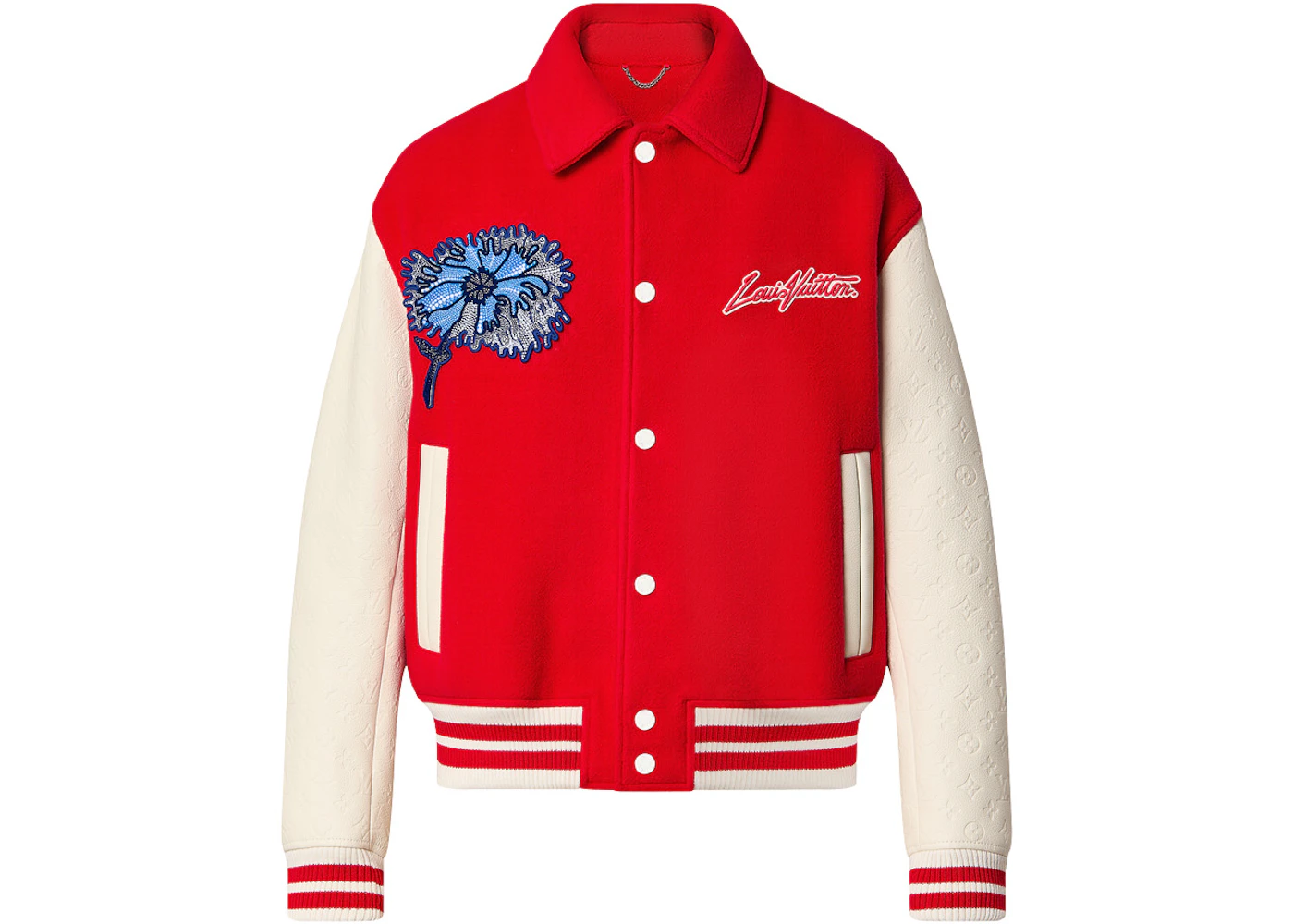 Louis Vuitton x Yayoi Kusama Psychedelic Flower Embroidered Varsity Blouson Red