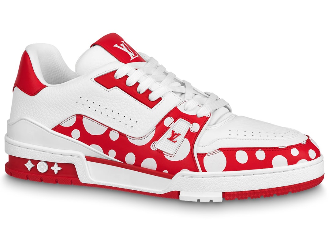 Pre-owned Louis Vuitton X Yayoi Kusama Trainer White Red In White/red