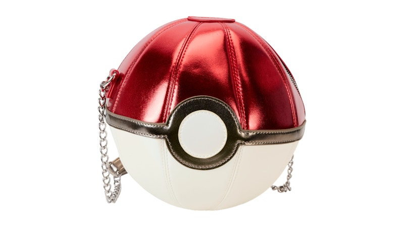Pre-owned Loungefly Pokémon Exclusive Pokeball Crossbody Bag In Red White In Multi