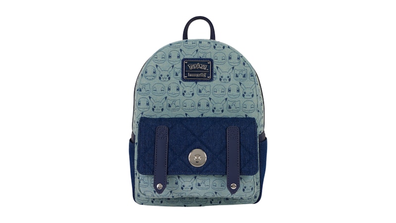 Loungefly Pokémon Faux Denim All-Over Print Mini Backpack Denim Blue