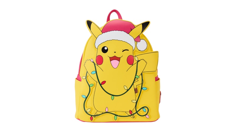 Loungefly Pokémon Santa Pikachu String Lights Light Up Mini Backpack Yellow