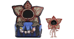 Loungefly Television Stranger Things Demogorgon Pop! Figure #428 GITD 2022 Summer Convention Exclusive Mini-Backpack Bundle