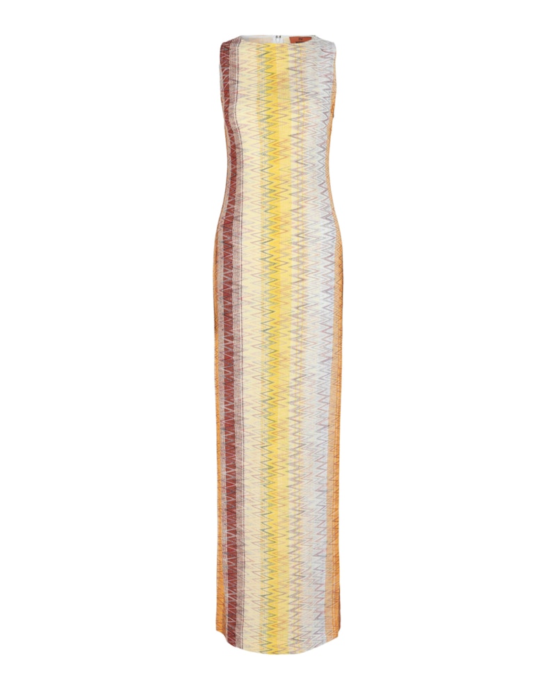 lace dress with gold belt M Missoni knitted sleeveless pleated navy/gold glittery midi dress - BOPF