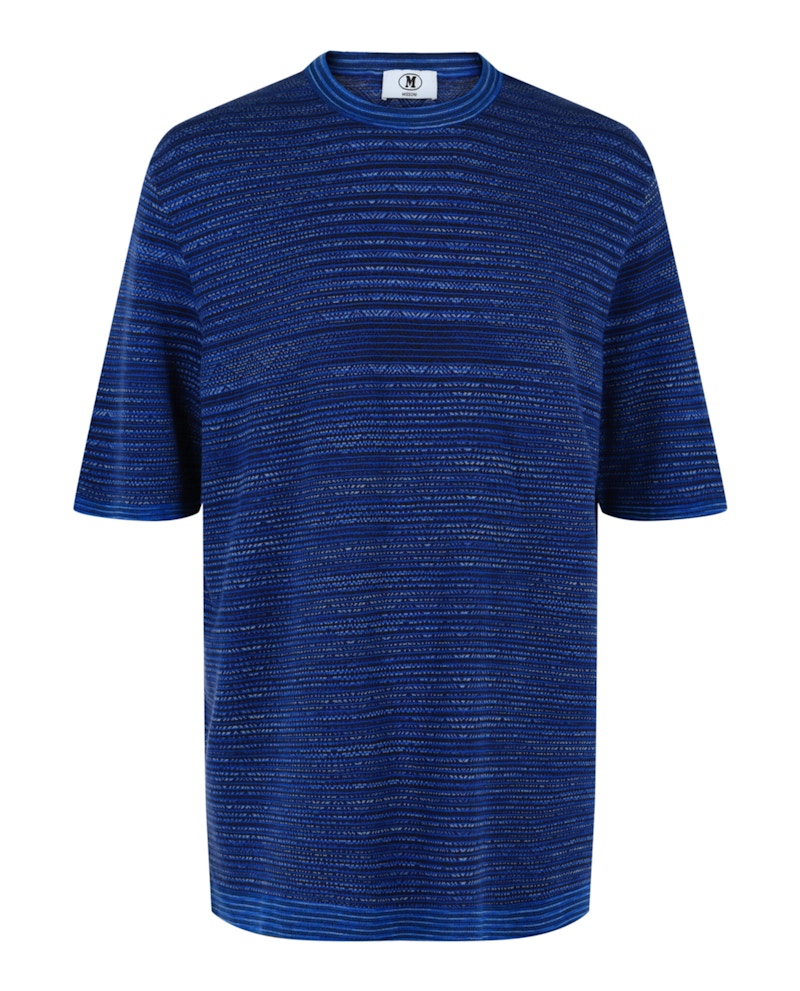 Pre-owned M Missoni Men's Flame Zigzag Cotton T-shirt In Blue