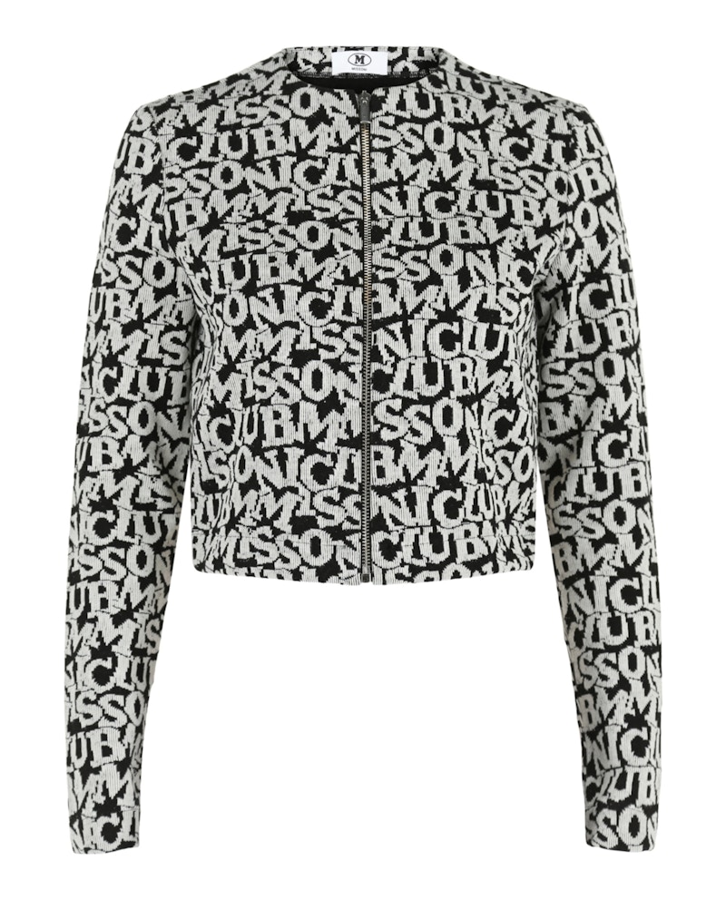 M Missoni Logo Patterned Jacket Black White