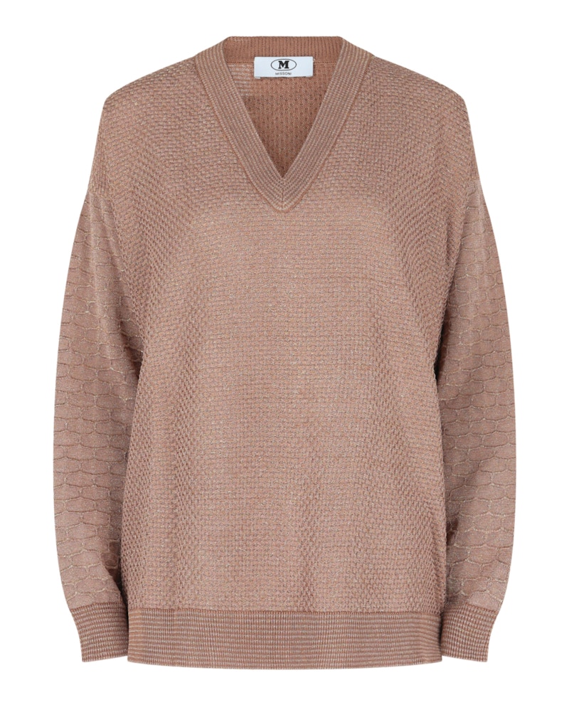 M Missoni Oversized Lame Sweater Powder Pink