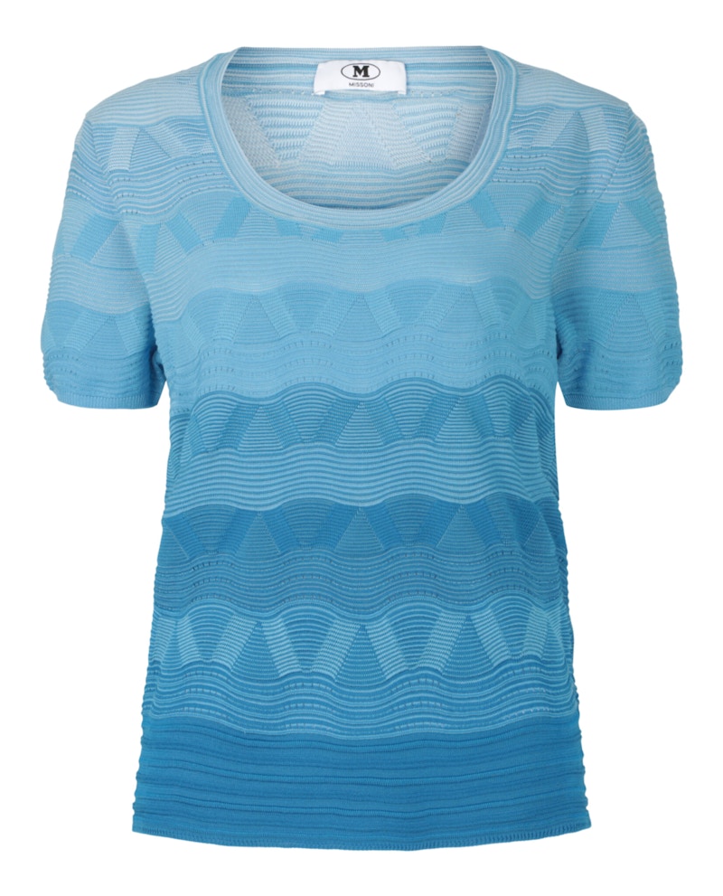 Maglione in maglia con motivo a onde M Missoni Degrade Blue