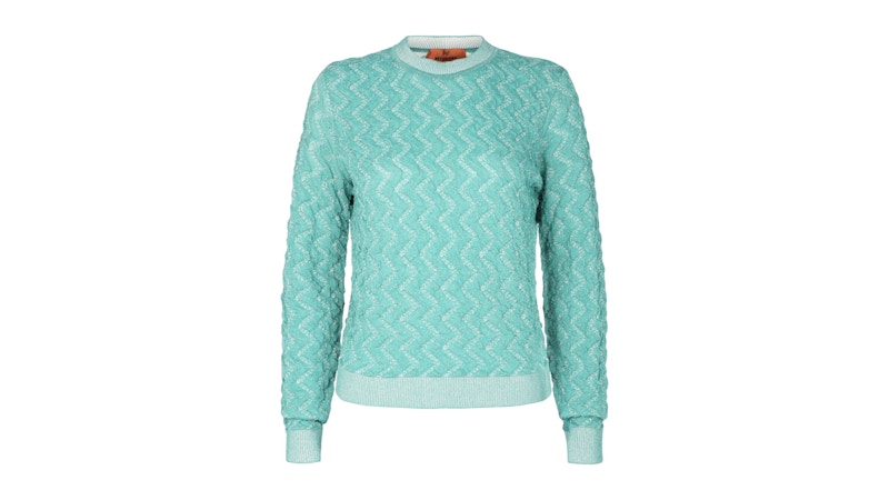 Pull M Missoni à motif à chevrons pour femme, turquoise