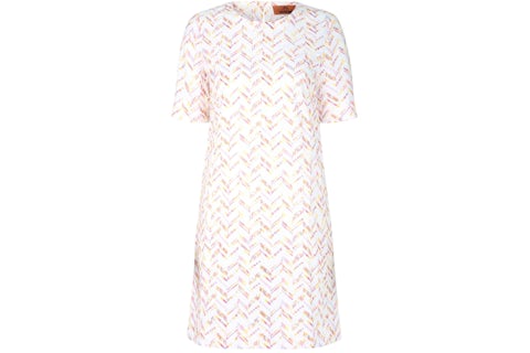 M Missoni Women's Embroidered Zig-Zag Mini Dress Pink/Yellow/Purple - US M Missoni Women's Embroidered Zig-Zag Mini Dress Pink/Yellow/Purple - US