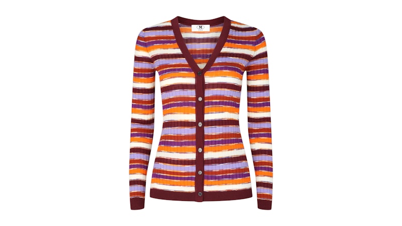 M Missoni Women's Striped Knit Cardigan Orange Pink - JP