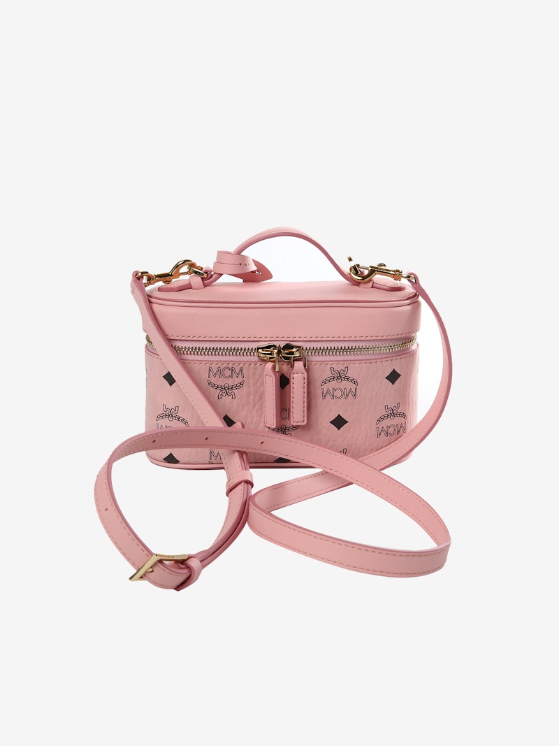MCM Aren Vi Leather Mix Crossbody Mni Bag Soft Pink in PVC - US