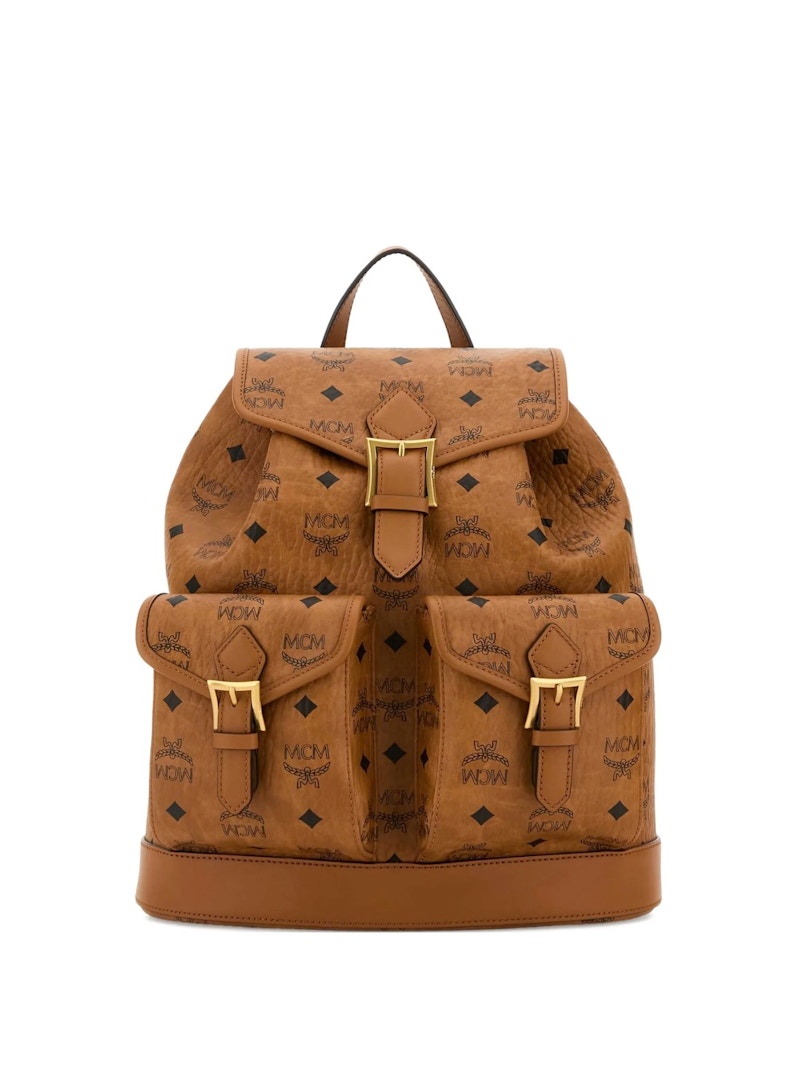 MCM Aren Vi Small Backpack Cognac