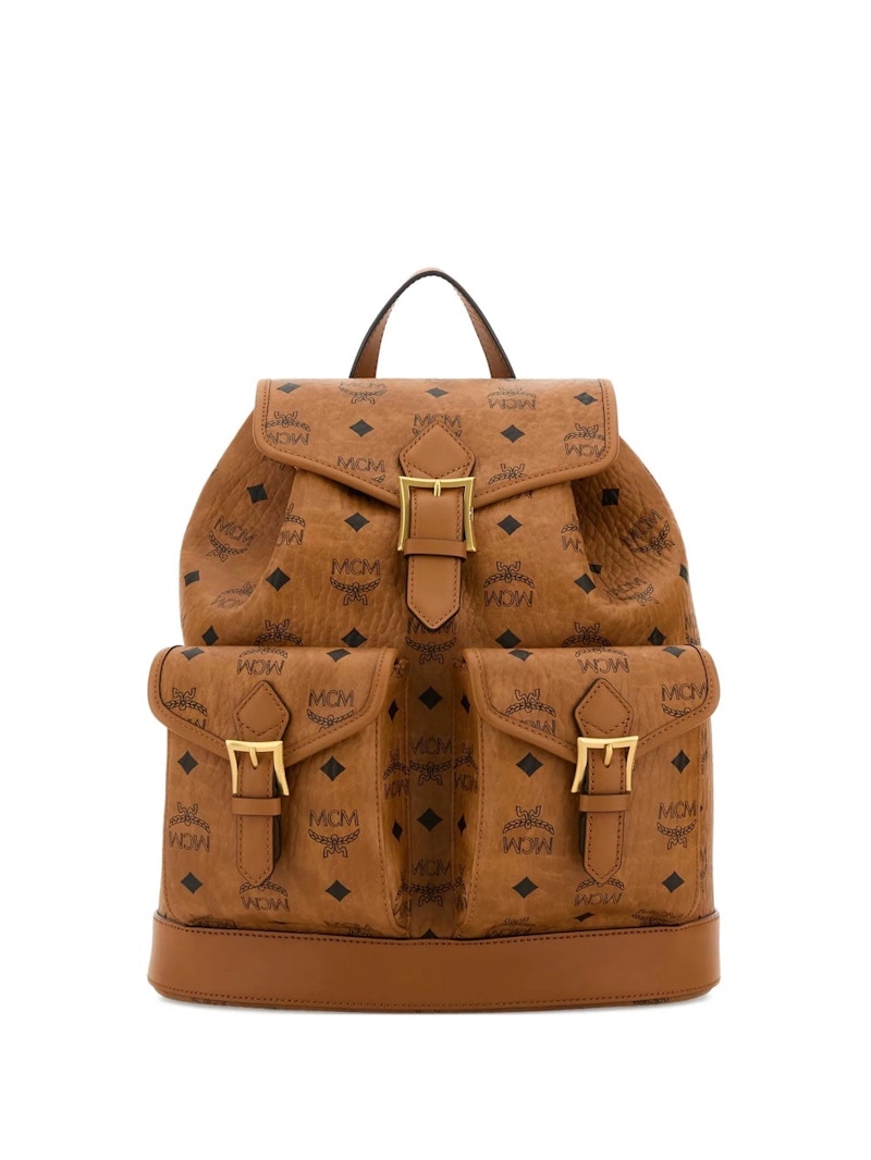 MCM Aren Vi Small Backpack Small Cognac