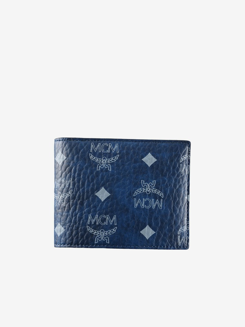 MCM Aren Visetos Small Wallet Navy