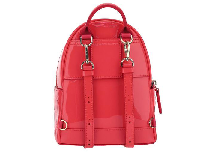 MCM Backpack Diamond Patent Stark Fuchsia in Patent Leather with