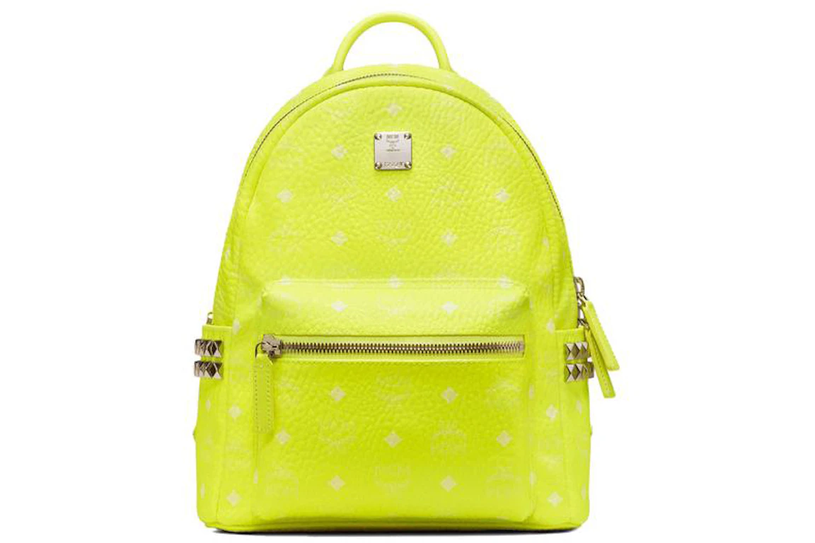 MCM Backpack Stark Visetos Neon Yellow