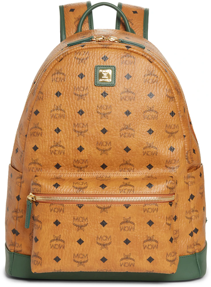 Mcm Essential Visetos Original Small Convertible Backpack In Cognac