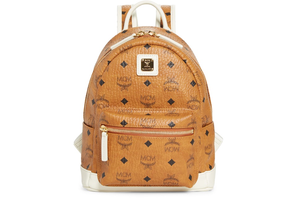 MCM Backpack Visetos Nordstrom Exclusive Mini Cognac/Off White in PVC with  Gold-tone - US