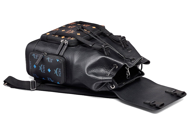 MCM Brandenburg Backpack Color Splash Black in Leather with Black ...