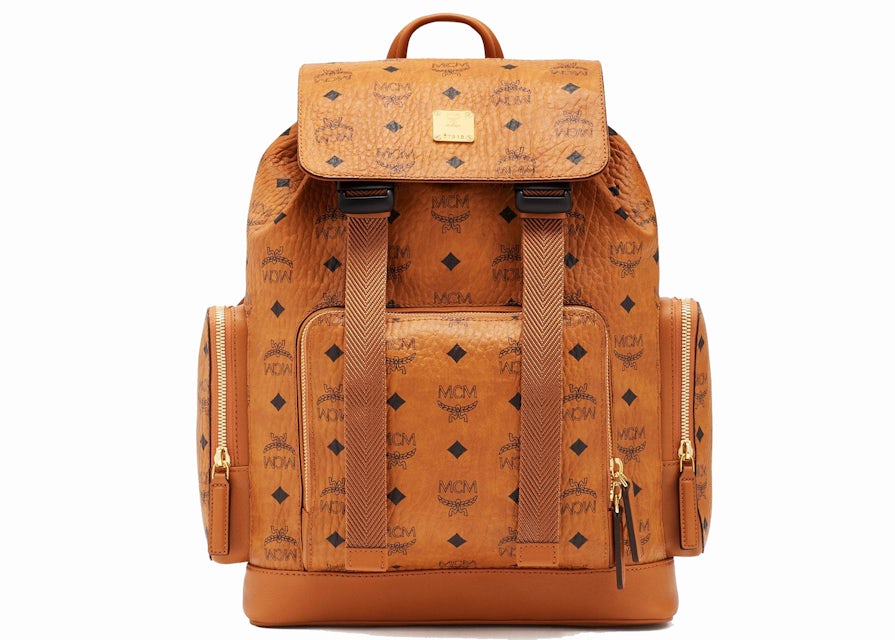 Mini Aren Drawstring Backpack in Visetos Cognac