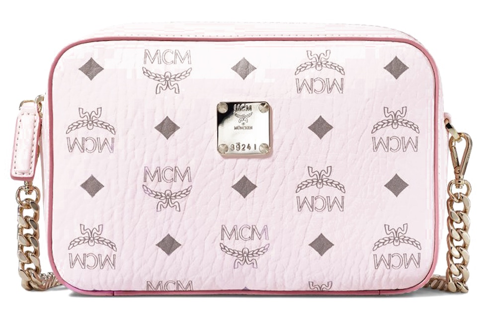 Mcm Camera Bag Crossbody Visetos Powder Pink In Coated Canvas With Gold Tone Mcm Camera Bag Crossbody Visetos Powder Pink In Coated Canvas With Gold Tone