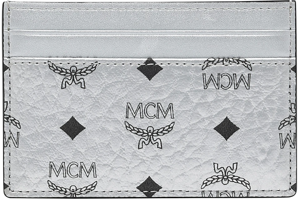 MCM Card Case Visetos Mini Berlin Silver