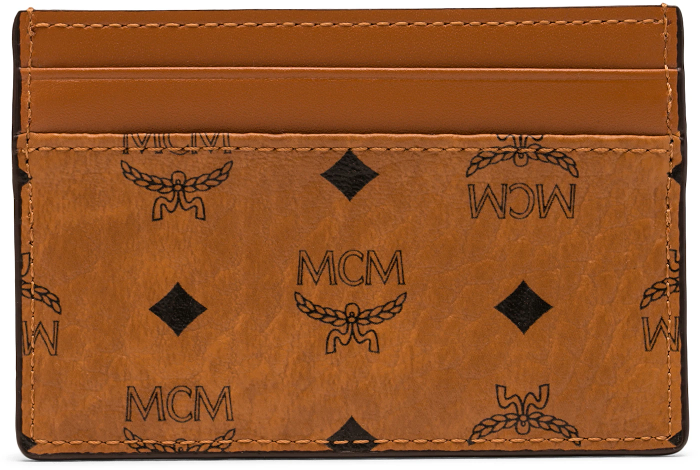 MCM Card Case Visetos Mini Cognac in Coated Canvas - US