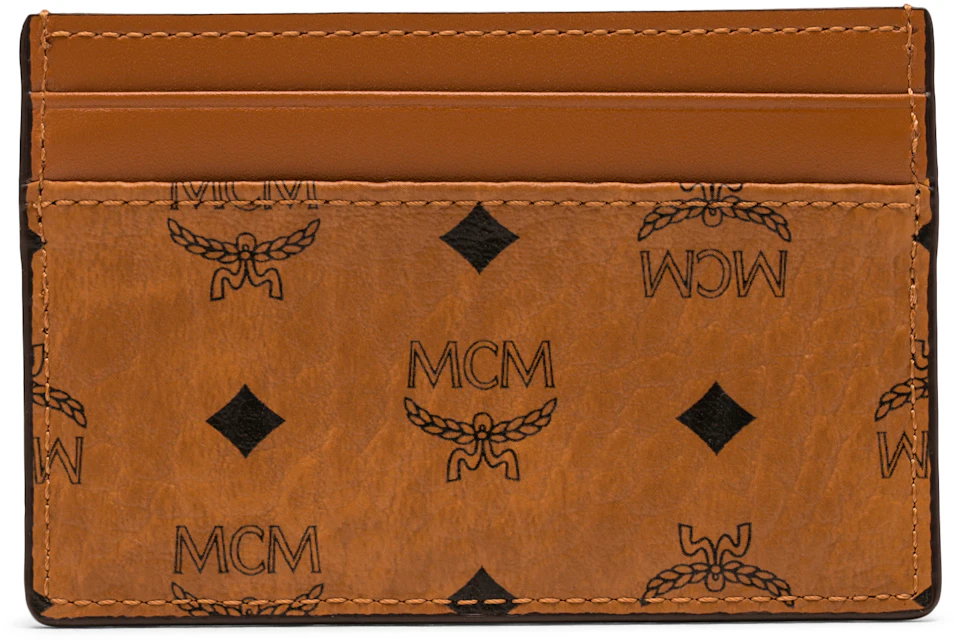 MCM Card Case Visetos Mini Cognac