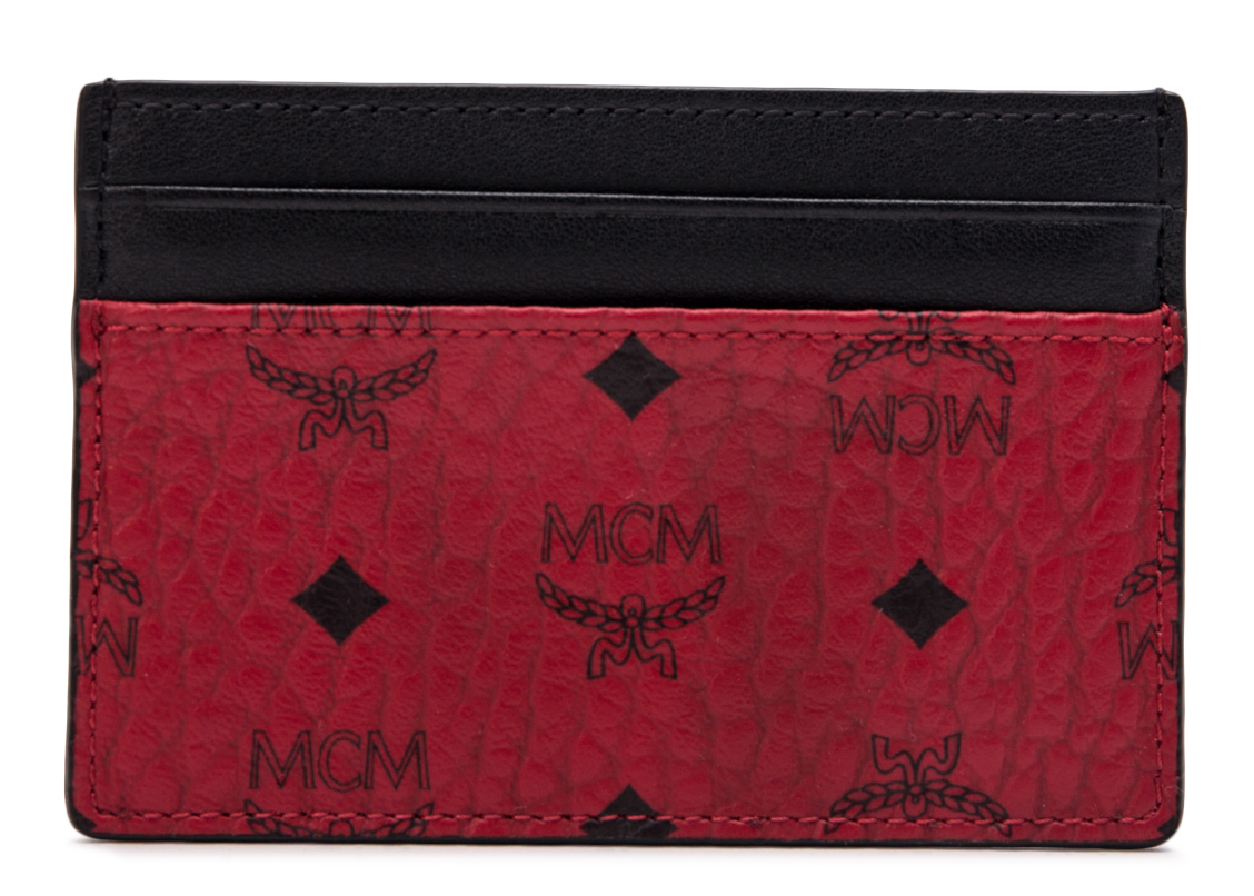 MCM Card Case Visetos Mini Red/Black in Coated Canvas - US