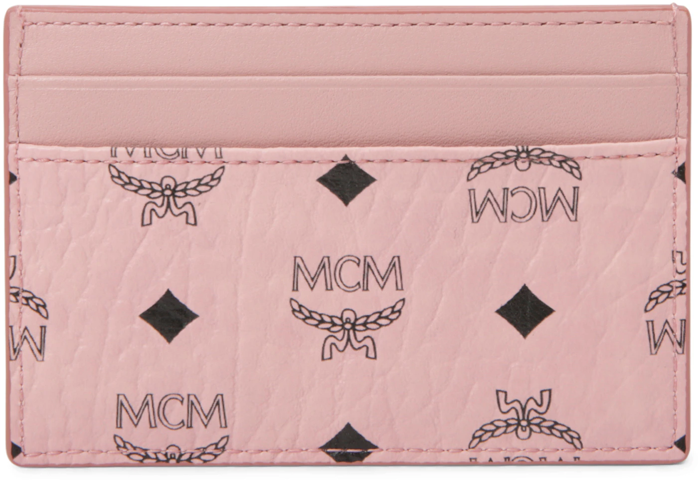 MCM Visetos Original Mini Chain Wallet Light Pink 1289661