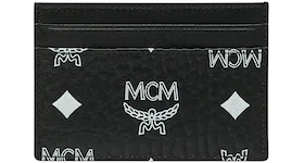 MCM Card Case White Visetos Mini Black
