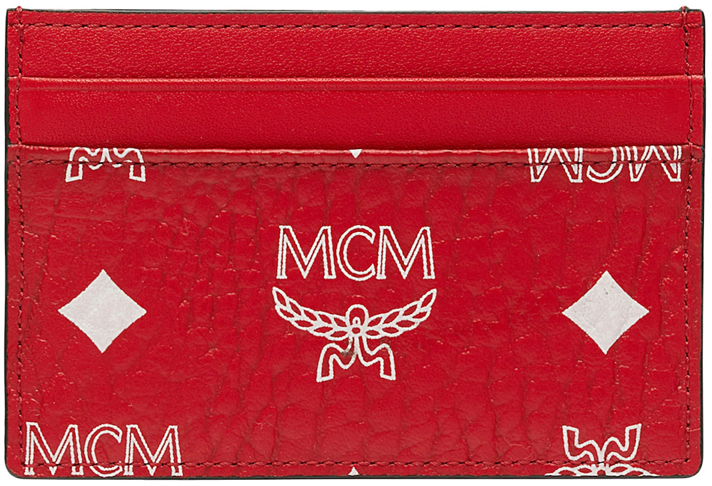 Mini Money Clip Card Case in Visetos Original Red