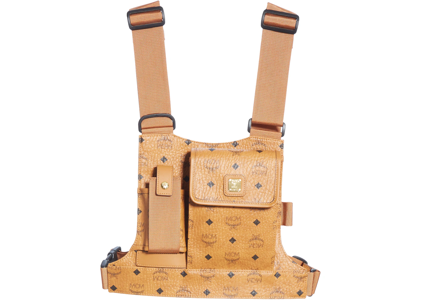MCM Chest Pack Visetos Nordstrom Exclusive Cognac in PVC with Gold