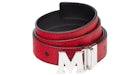 MCM Claus M Reversible Belt Visetos 1.5W 51In/130Cm Ruby Red
