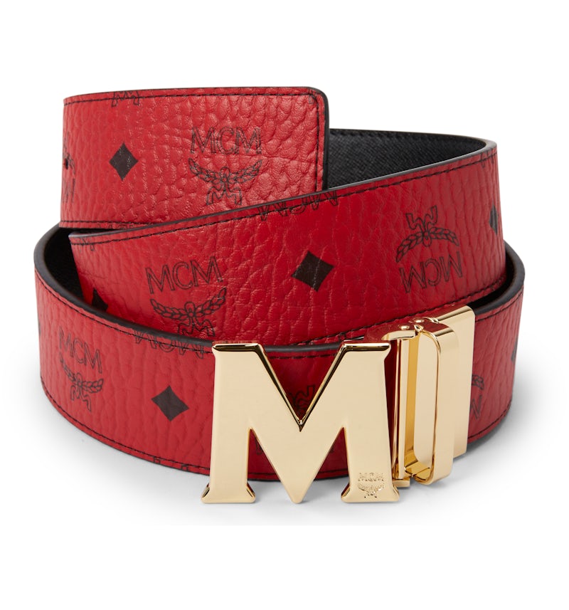 Belt Red New Mcm Belt Mcm Belt Reversible MCM Claus M Reversible