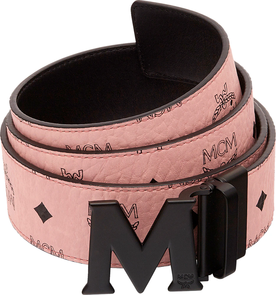 MCM Claus M Reversible Belt Visetos 1.75W 51In/130Cm Ruby Red in Coated  Canvas with 24k Gold - US