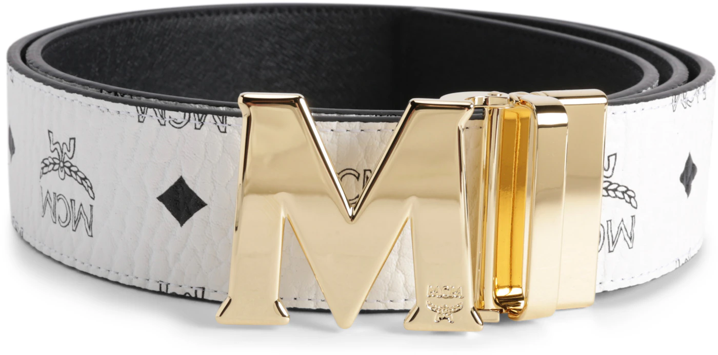 MCM Visetos Reversible Matte Buckle Belt, $295, Neiman Marcus