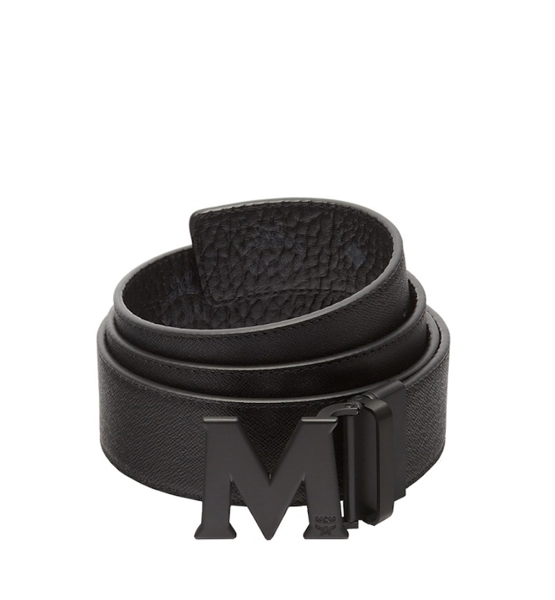 MCM Claus M Reversible Belt Visetos Matte Black-tone 1.75W 51In