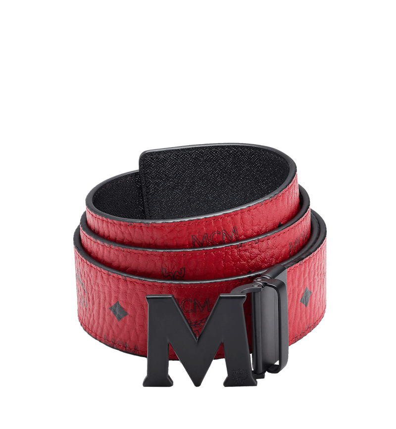 MCM Claus M Reversible Belt Visetos Matte Black-tone 1.75W 51In