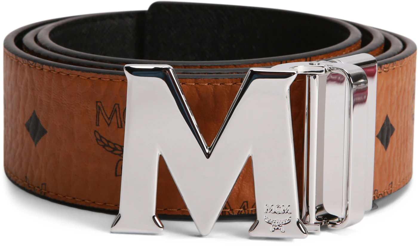 MCM Claus M Reversible Belt Visetos 1.75W 51In/130Cm Soft Pink in Coated  Canvas with Matte Black-tone - US