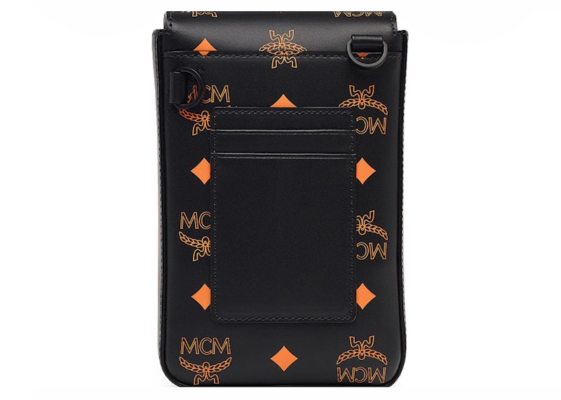 MCM Colorsplash Logo Crossbody Bag Persimmon Orange in Coated Canvas US