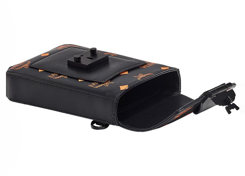 MCM Colorsplash Logo Crossbody Bag Persimmon Orange in Coated Canvas US