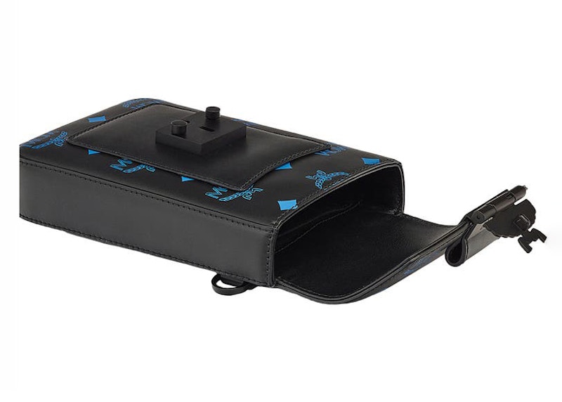 MCM Colorsplash Logo Crossbody Bag Vallarta Blue in Coated Canvas US