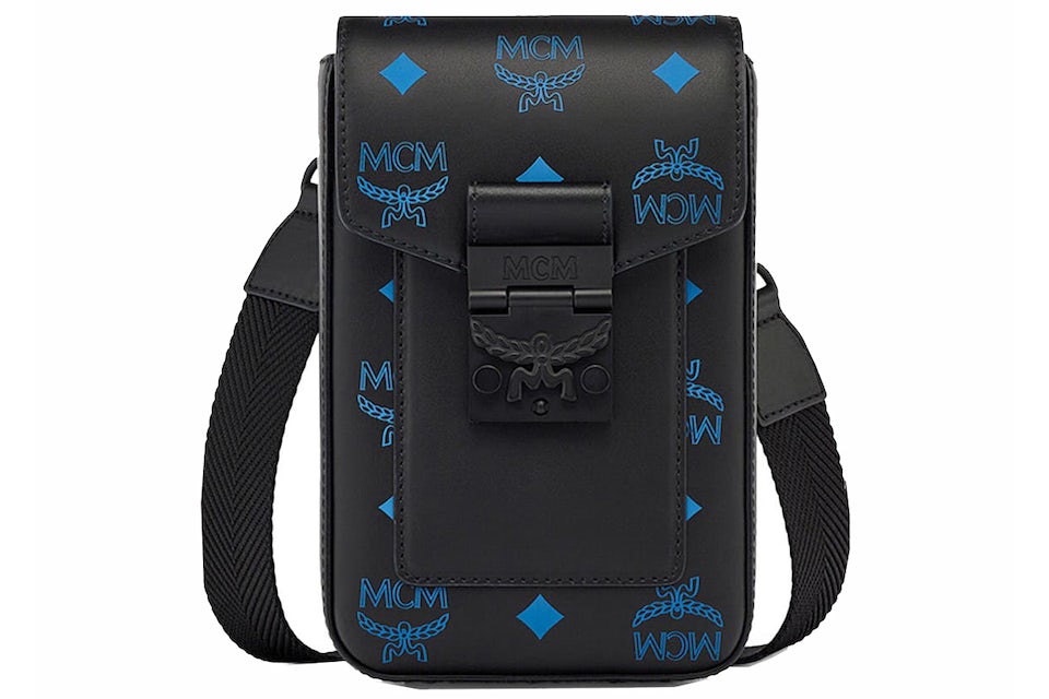 blue mcm crossbody bag